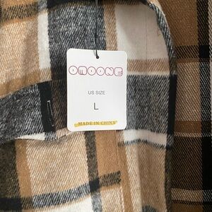 Omoone Plaid Shirt Jacket